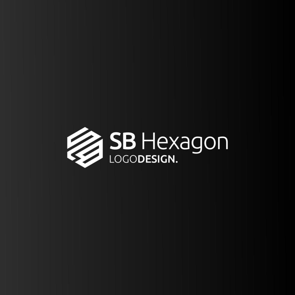 création de logo hexagonal sb ou bs vecteur