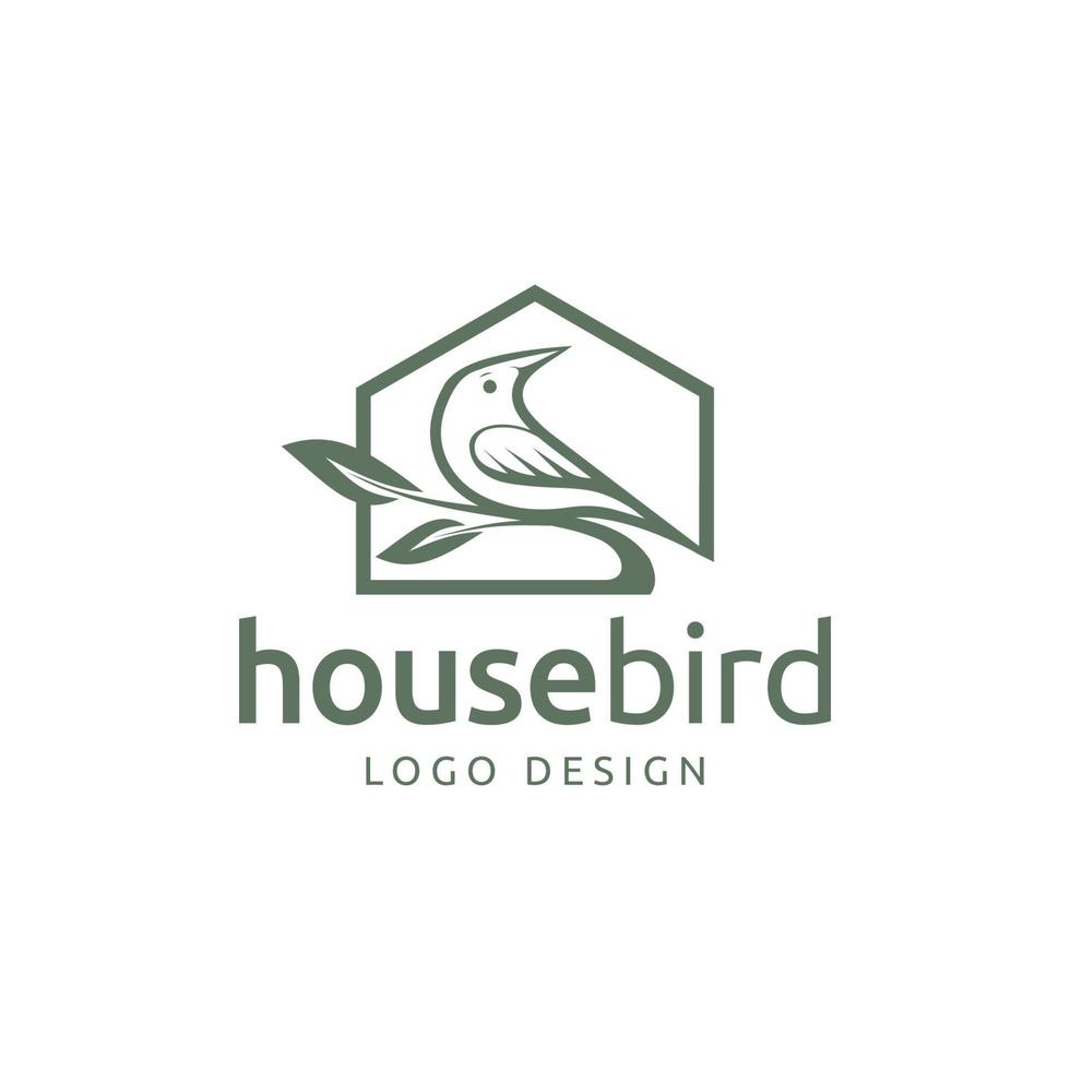 vecteur de conception de logo maison et oiseau