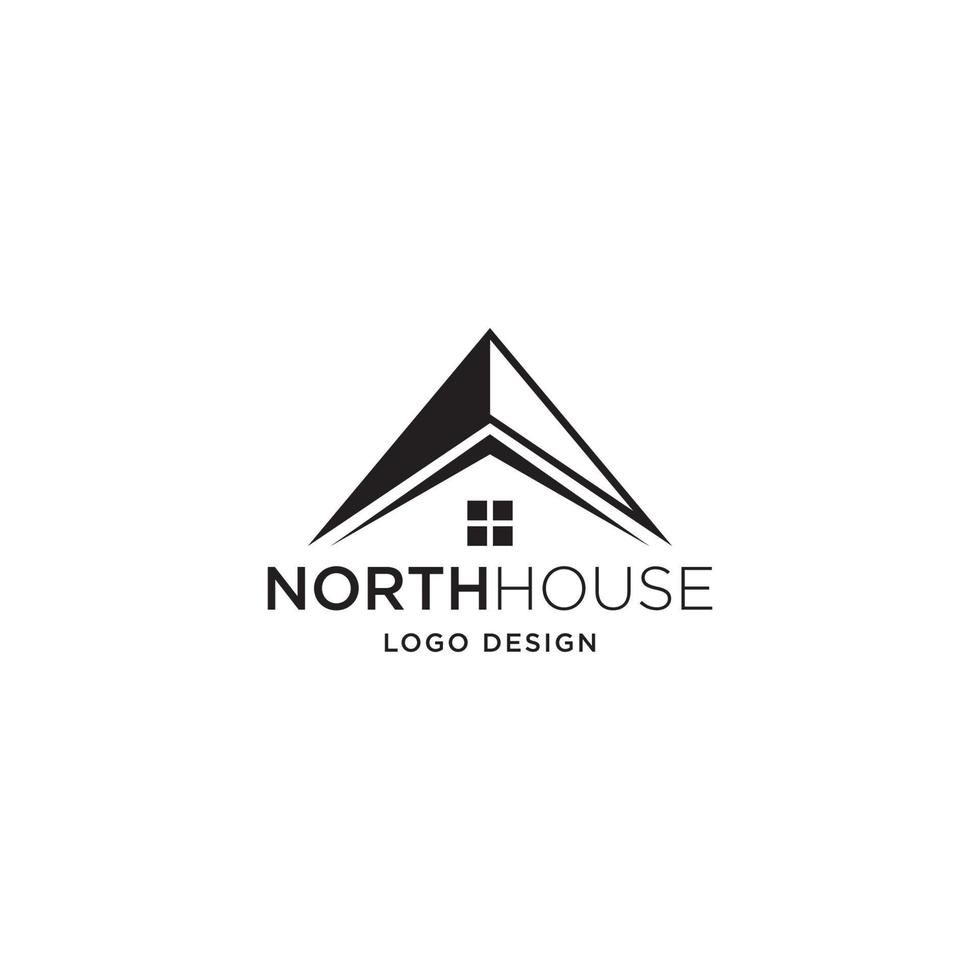 logo des lignes nord, montagne et toit vecteur