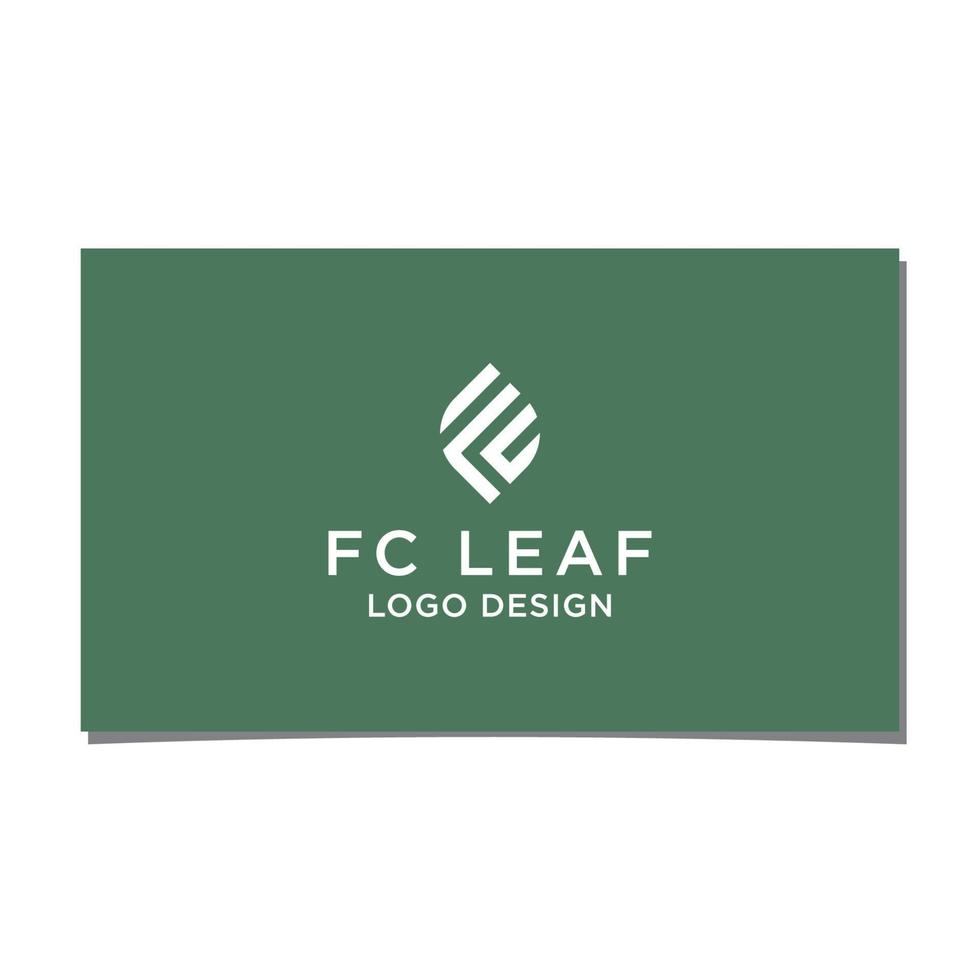 vecteur de conception de logo feuille fc ou fu