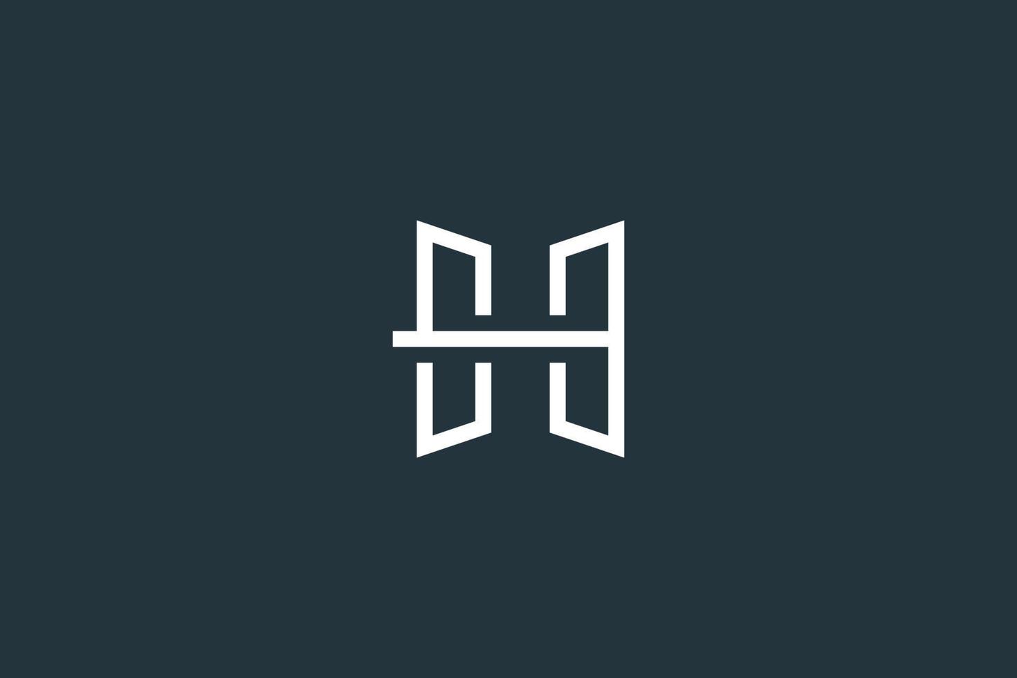 vecteur de conception de logo minimal lettre h