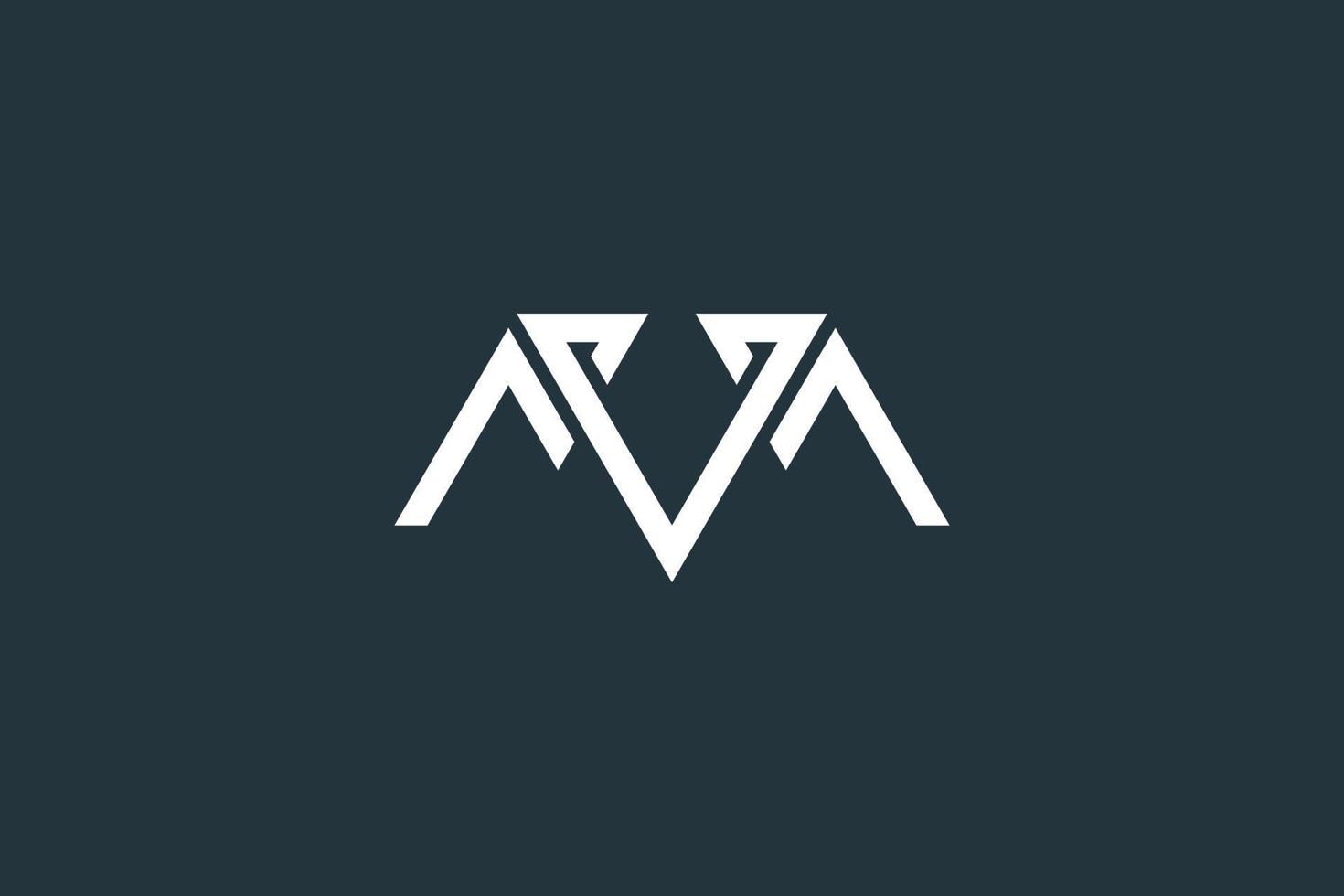 lettre minimale mv, vm ou m modèle vectoriel de conception de logo