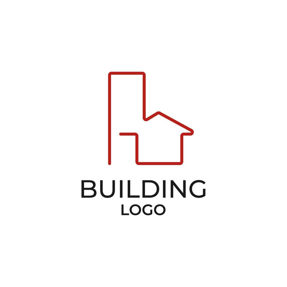 contour minimaliste bâtiment élément de conception de logo vectoriel