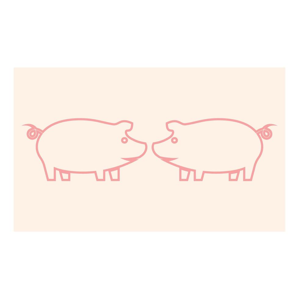 vecteur d'icône de conception de logo de cochon