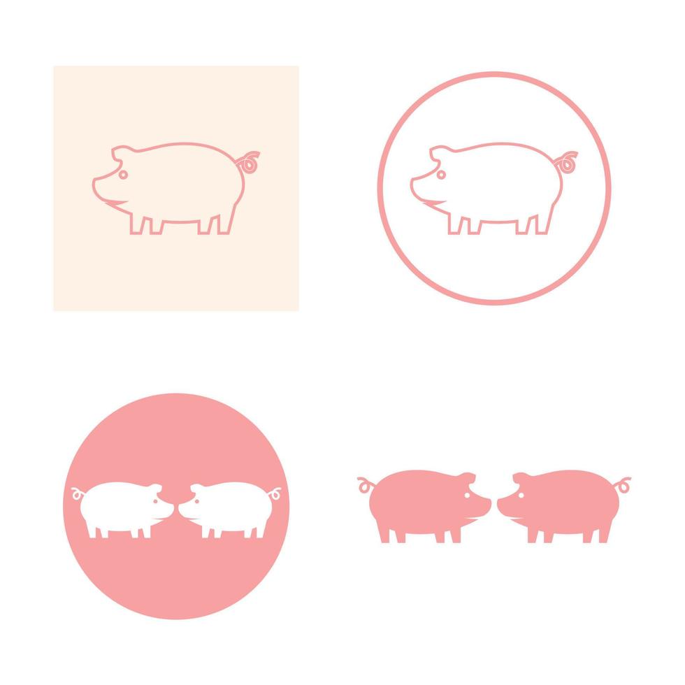 vecteur d'icône de conception de logo de cochon