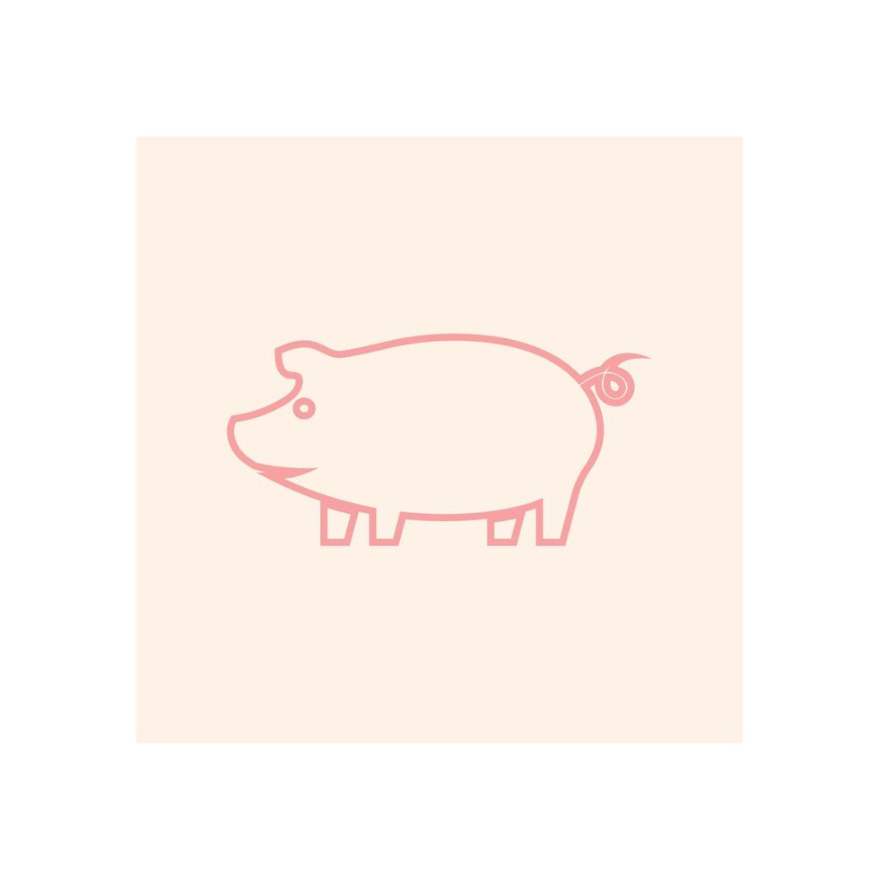 vecteur d'icône de conception de logo de cochon