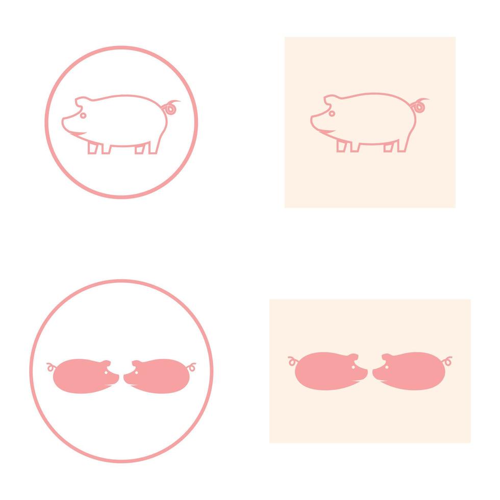 vecteur d'icône de conception de logo de cochon