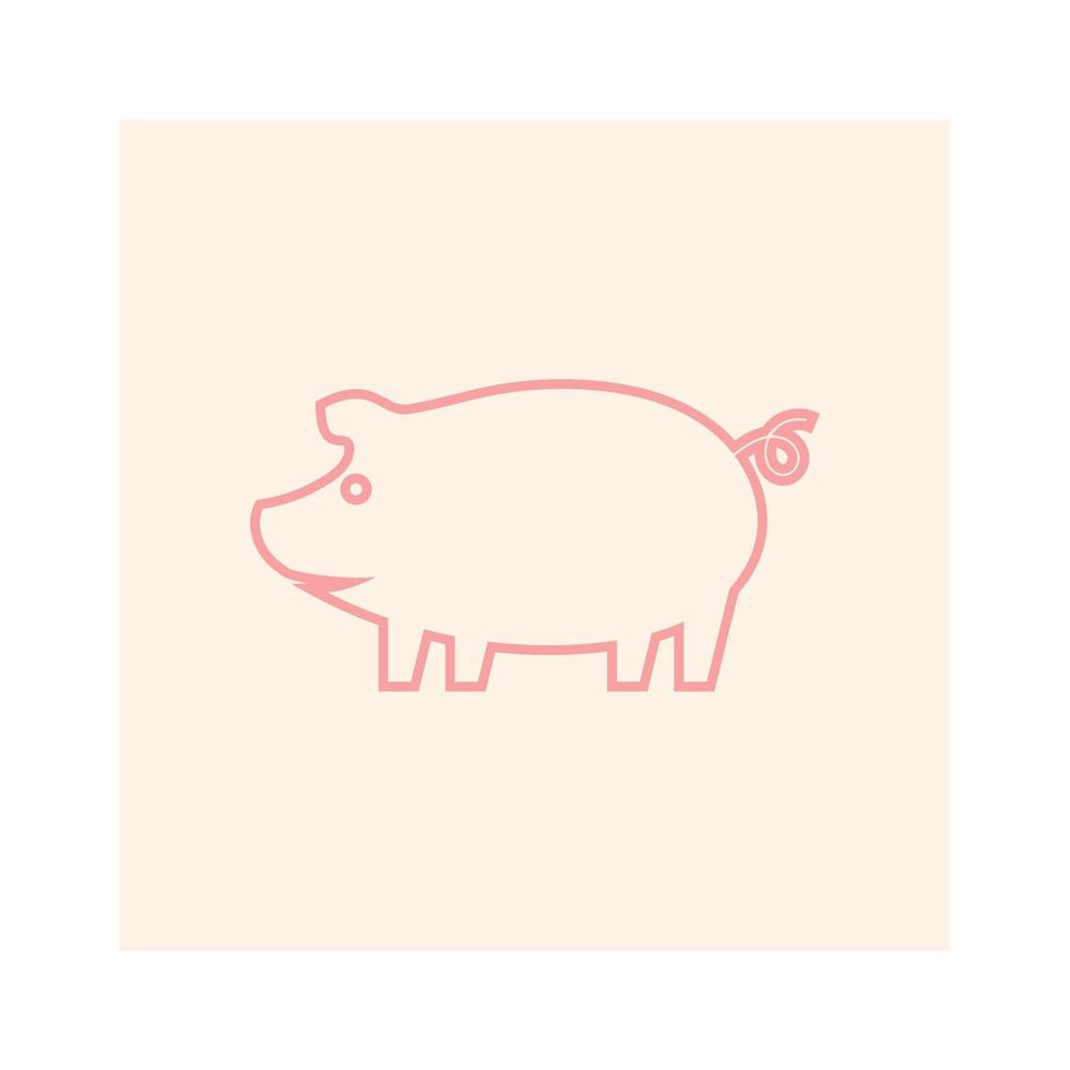 vecteur d'icône de conception de logo de cochon