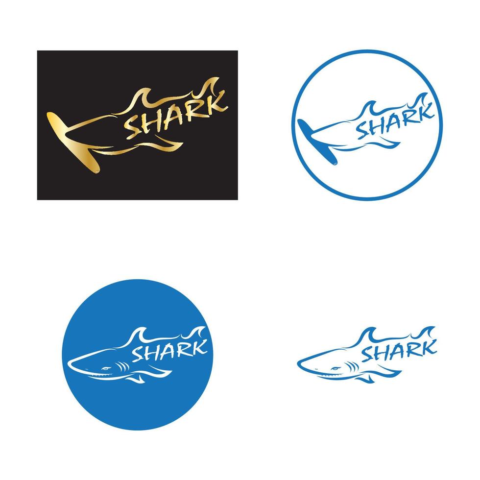 logo d'illustration de requin vecteur