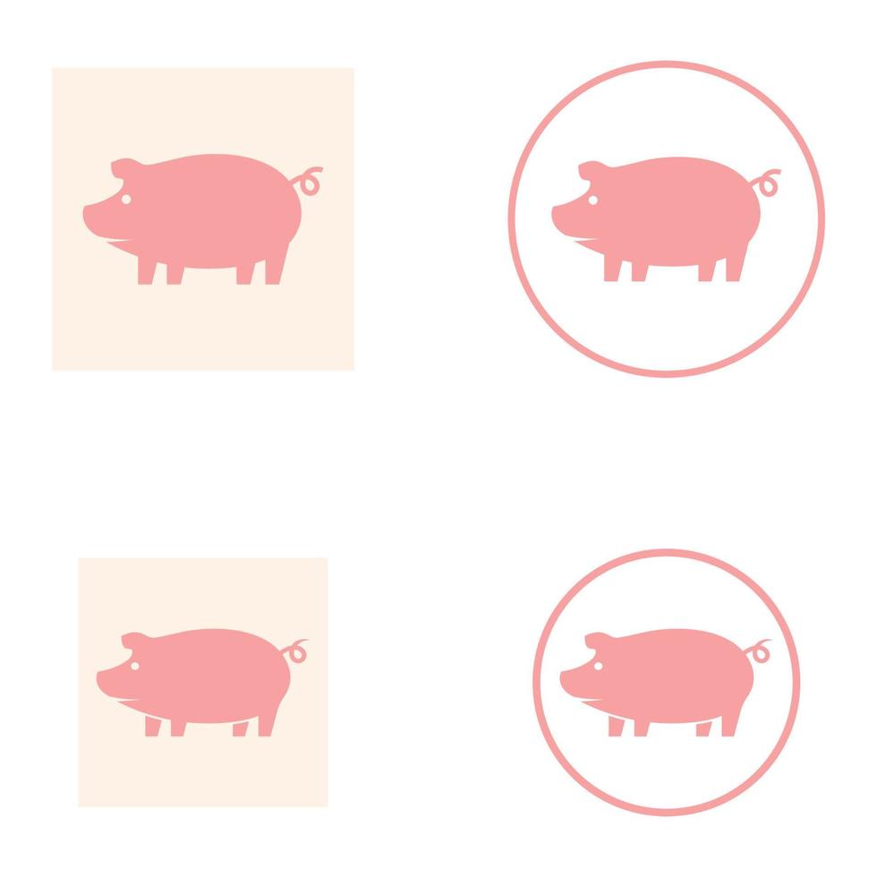 vecteur d'icône de conception de logo de cochon