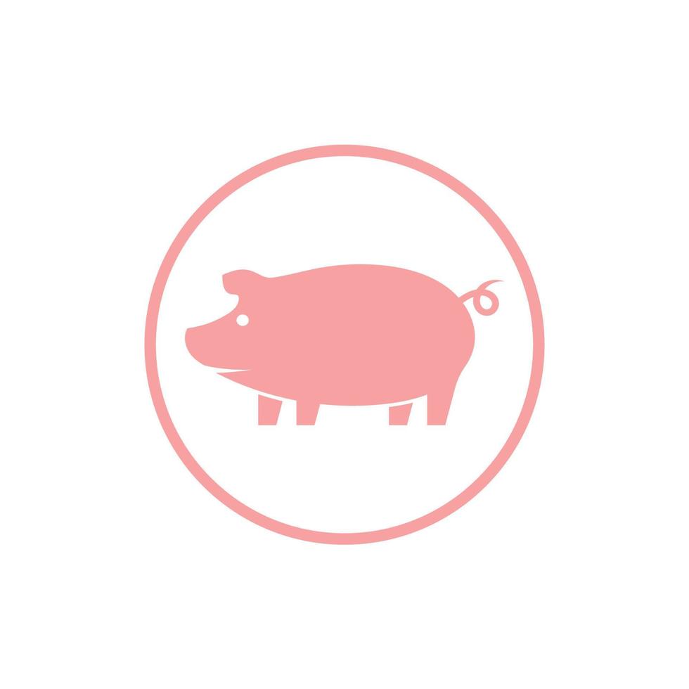 vecteur d'icône de conception de logo de cochon