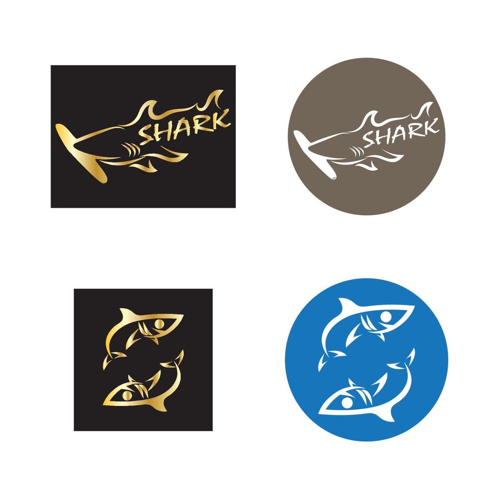 logo d'illustration de requin vecteur