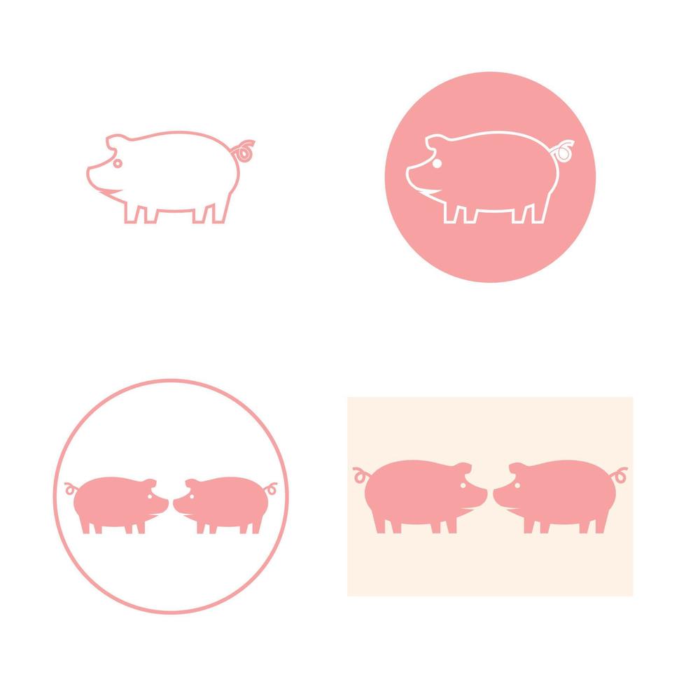 vecteur d'icône de conception de logo de cochon