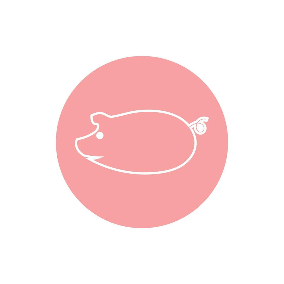 vecteur d'icône de conception de logo de cochon