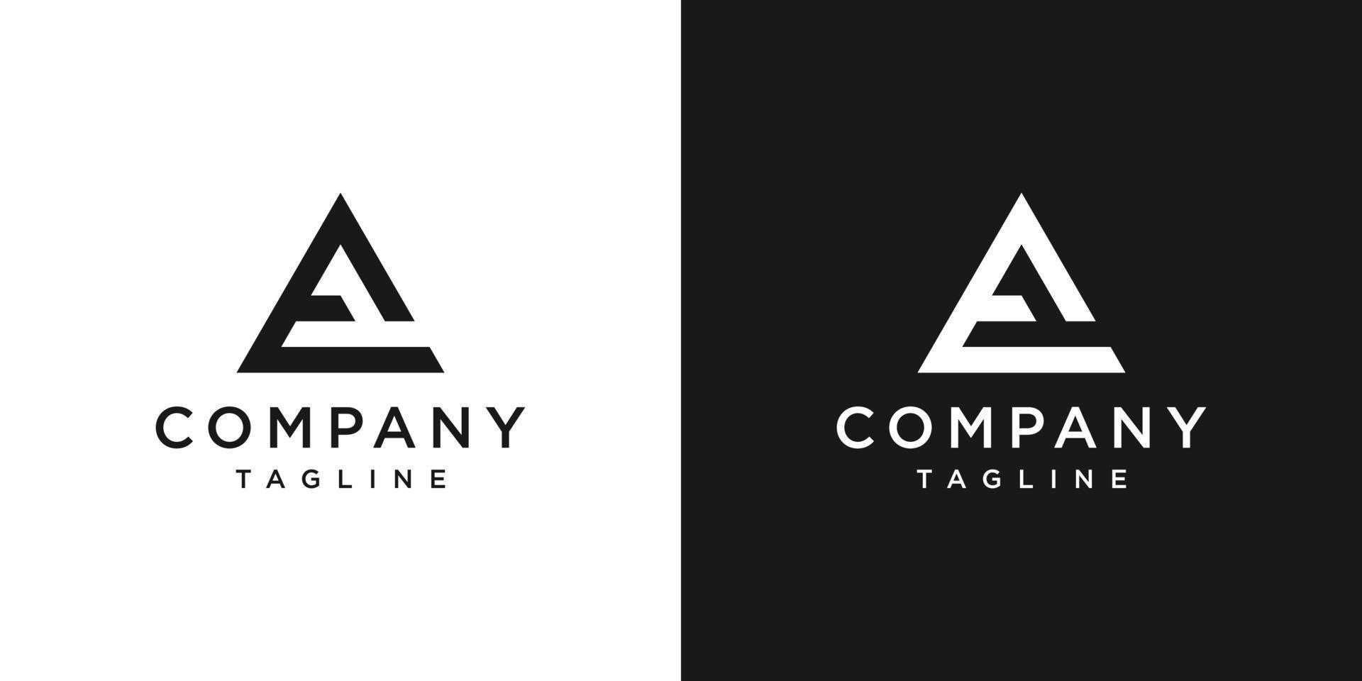 lettre créative ae monogramme logo design icône modèle fond blanc et noir vecteur