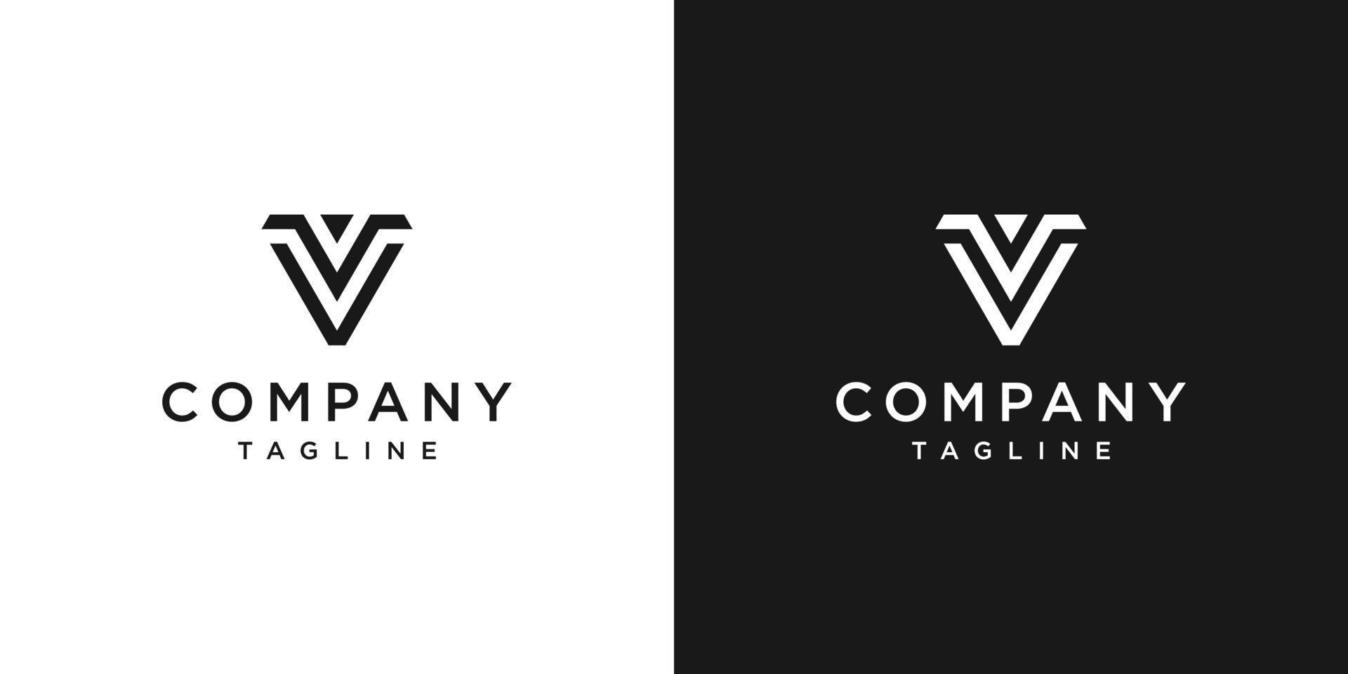 lettre créative vv monogramme logo design icône modèle fond blanc et noir vecteur