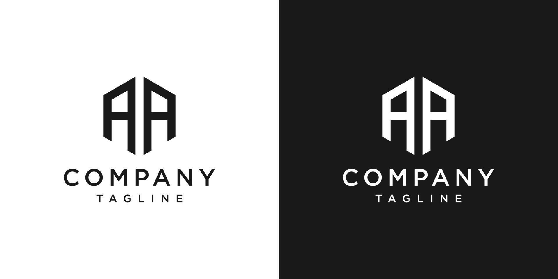 lettre créative aa monogramme logo design icône modèle fond blanc et noir vecteur