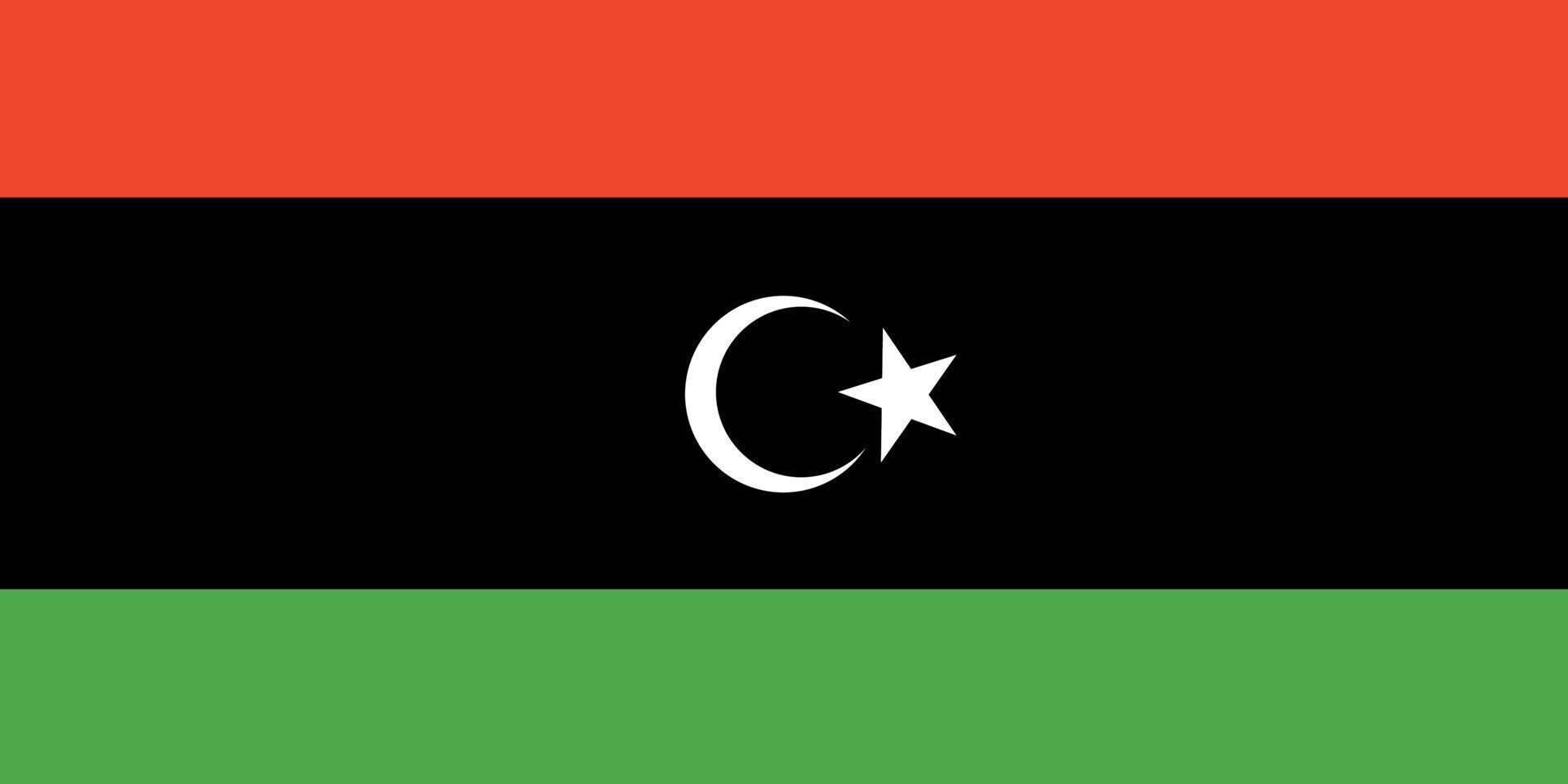 drapeau libyen. couleurs et proportions officielles. drapeau national de la libye. vecteur