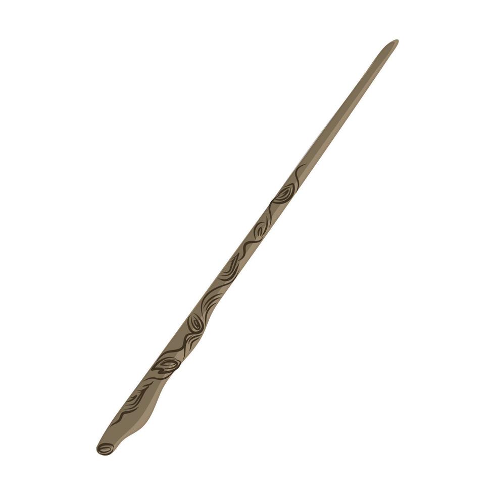 illustration d'une baguette magique en bois sur fond blanc. vecteur