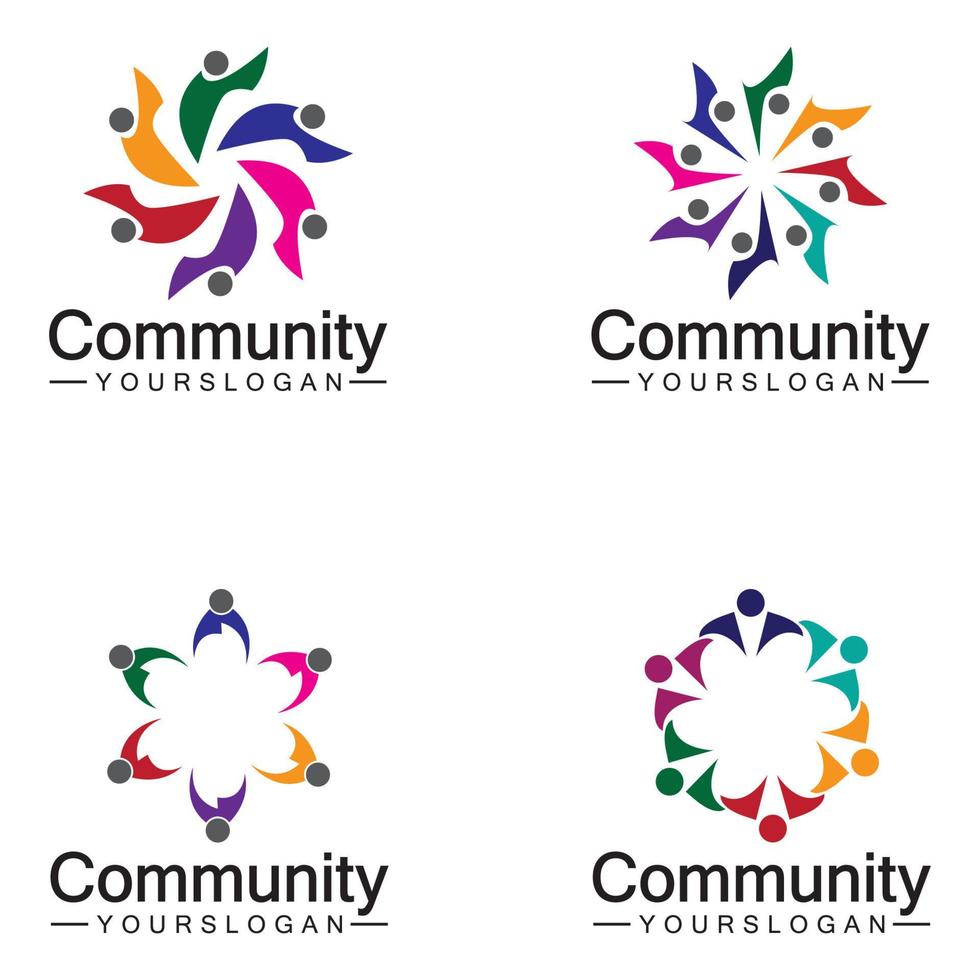 modèle de conception de logo communautaire pour les équipes ou les groupes.réseau et conception d'icônes sociales vecteur
