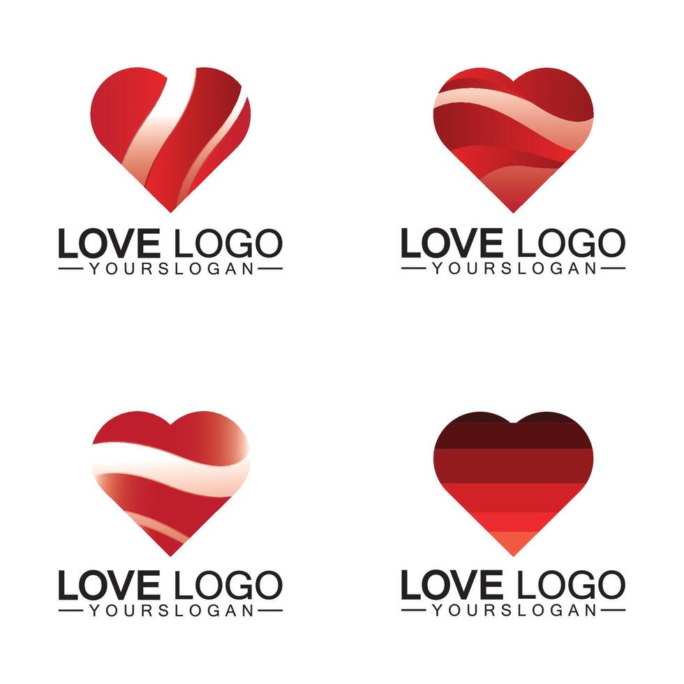 conception de logo d'amour, vecteur de conception de logo en forme de coeur