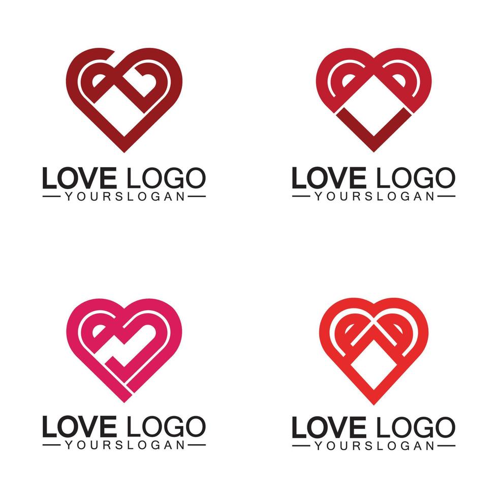vecteur de conception de logo d'amour, vecteur de logo de foyer géométrique, concept de logo vectoriel d'amour linéaire, conception de logo en forme de coeur-vecteur