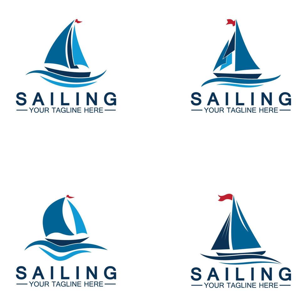 vecteur de modèle de logo de bateau à voile