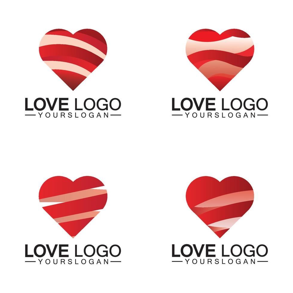 conception de logo d'amour, vecteur de conception de logo en forme de coeur