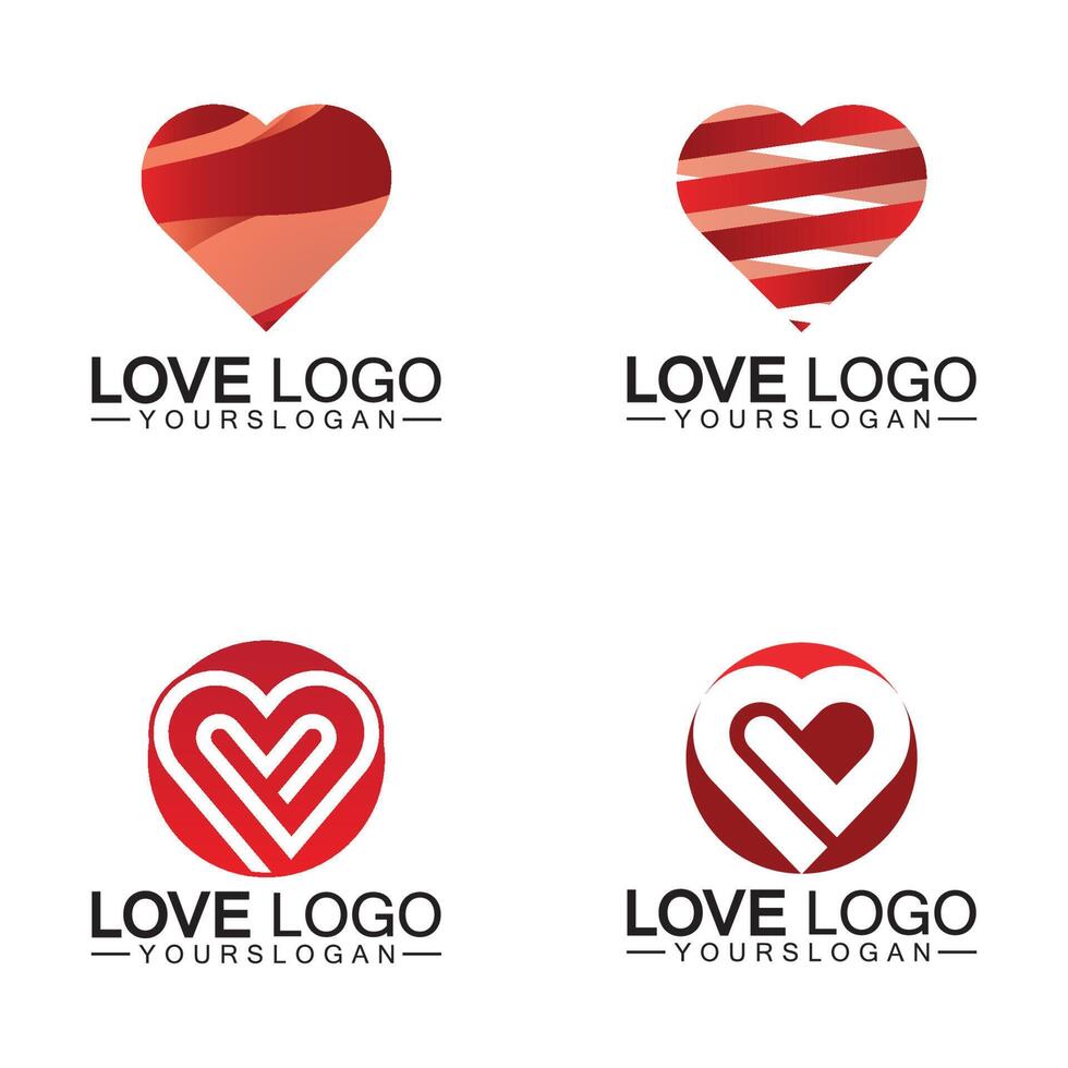 conception de logo d'amour, vecteur de conception de logo en forme de coeur