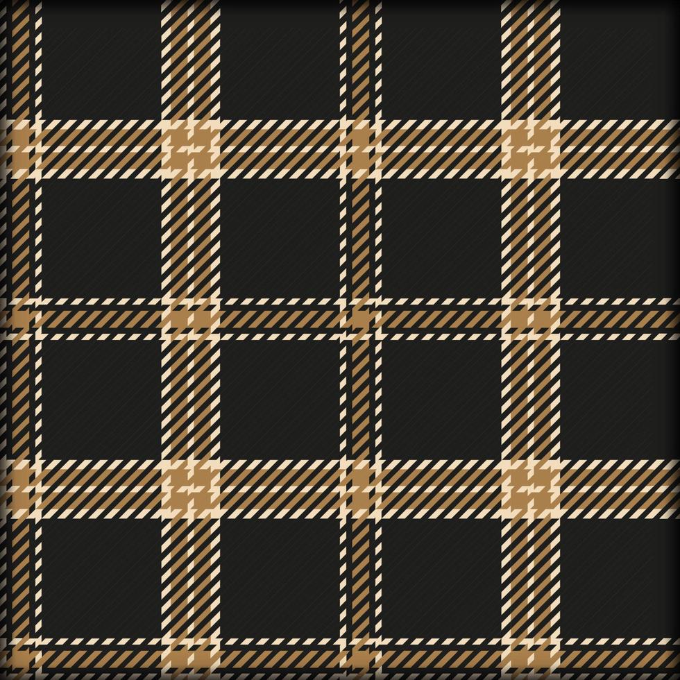 motif écossais rétro à carreaux tartan noir, blanc et marron sans couture.texture à partir de carreaux, nappes, vêtements, chemises, robes, papier, literie, couvertures et autres produits textiles vecteur