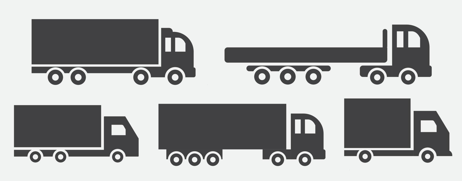 ensemble d'illustration d'icônes vectorielles de camion sur fond blanc vecteur