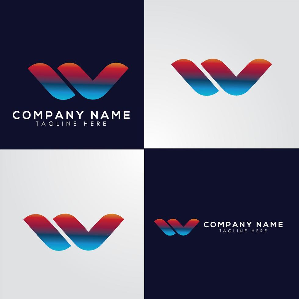 logo lettre w, logo moderne, logo minimal vecteur