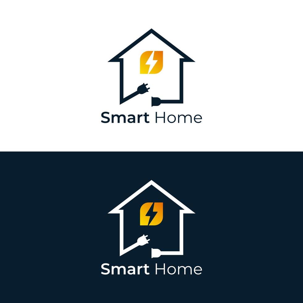 création de logo de maison intelligente vecteur