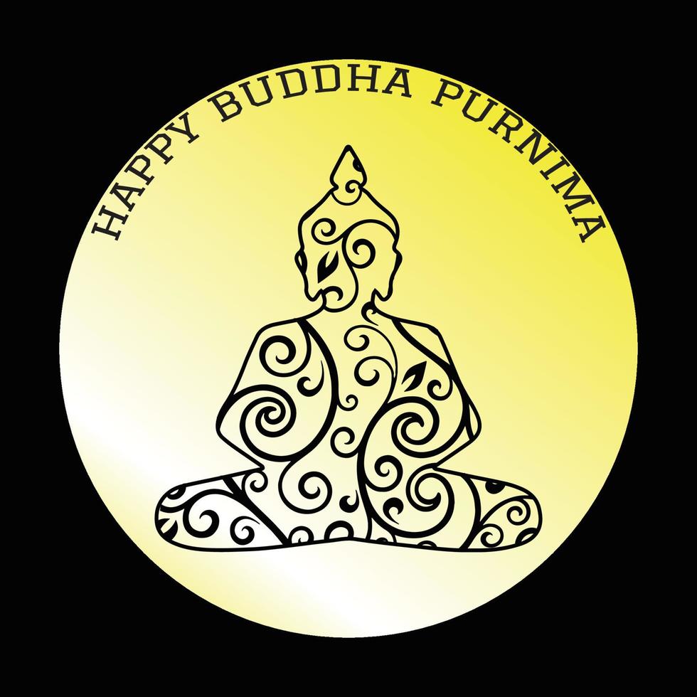 heureux bouddha purnima illustration vectorielle vecteur