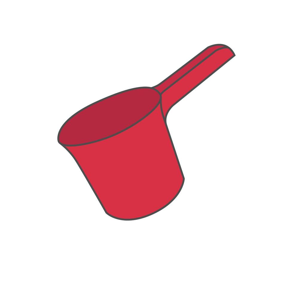 Illustration de la louche d'eau rouge isolé sur fond blanc vecteur