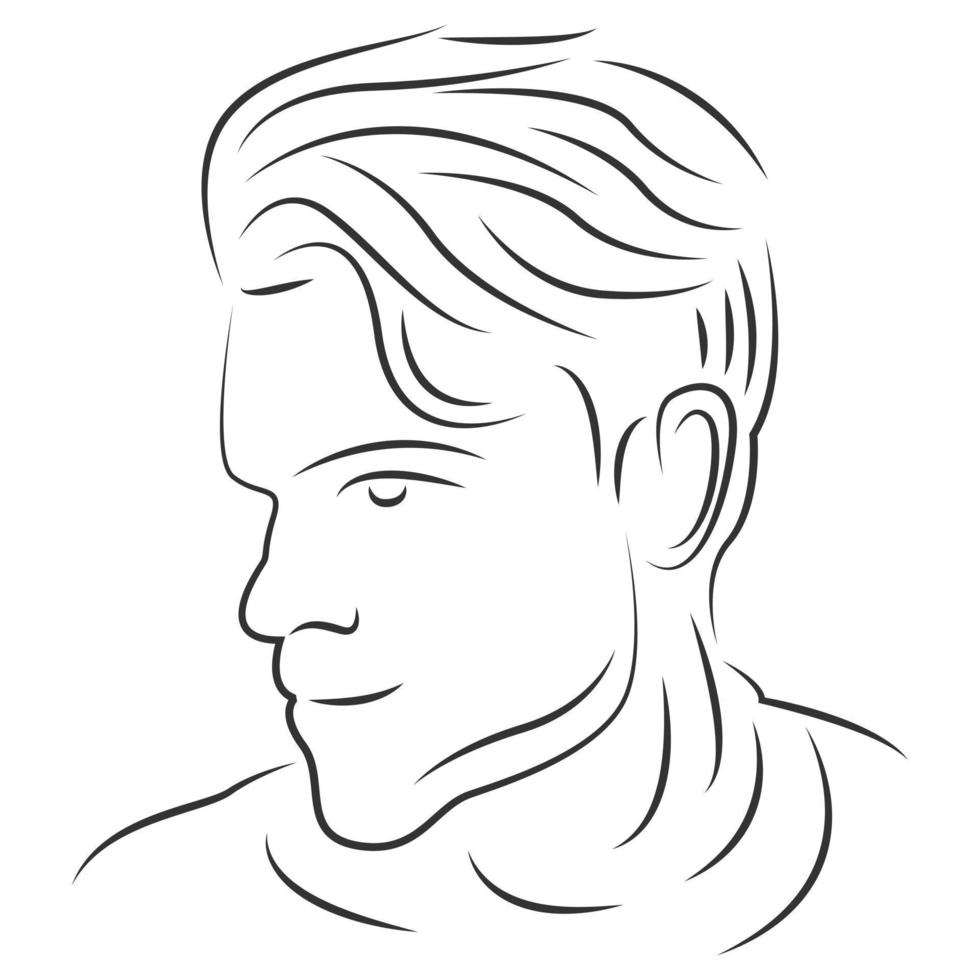 visage masculin dessin au trait illustration vectorielle vecteur