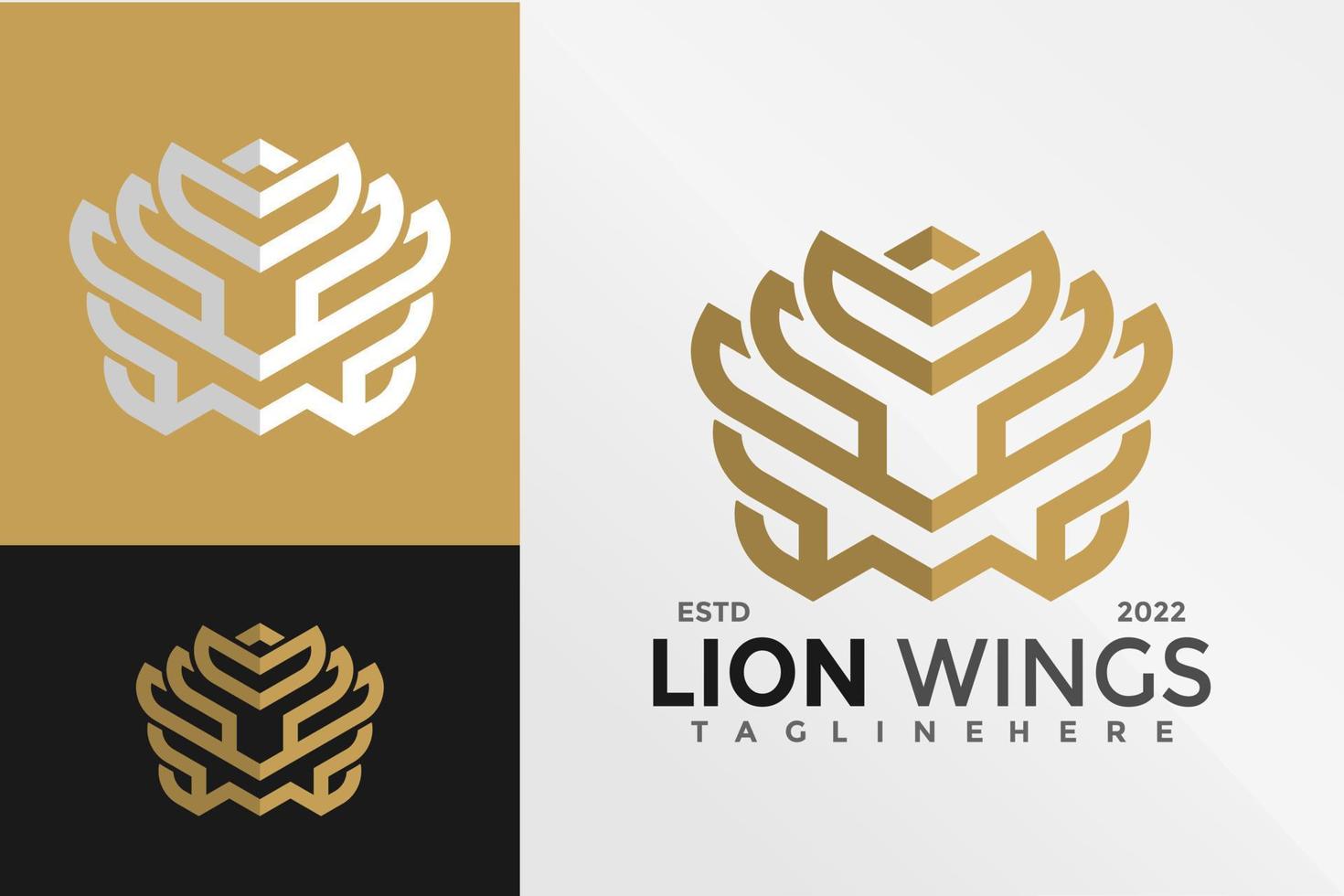 lettre m aile de lion logo design modèle d'illustration vectorielle vecteur