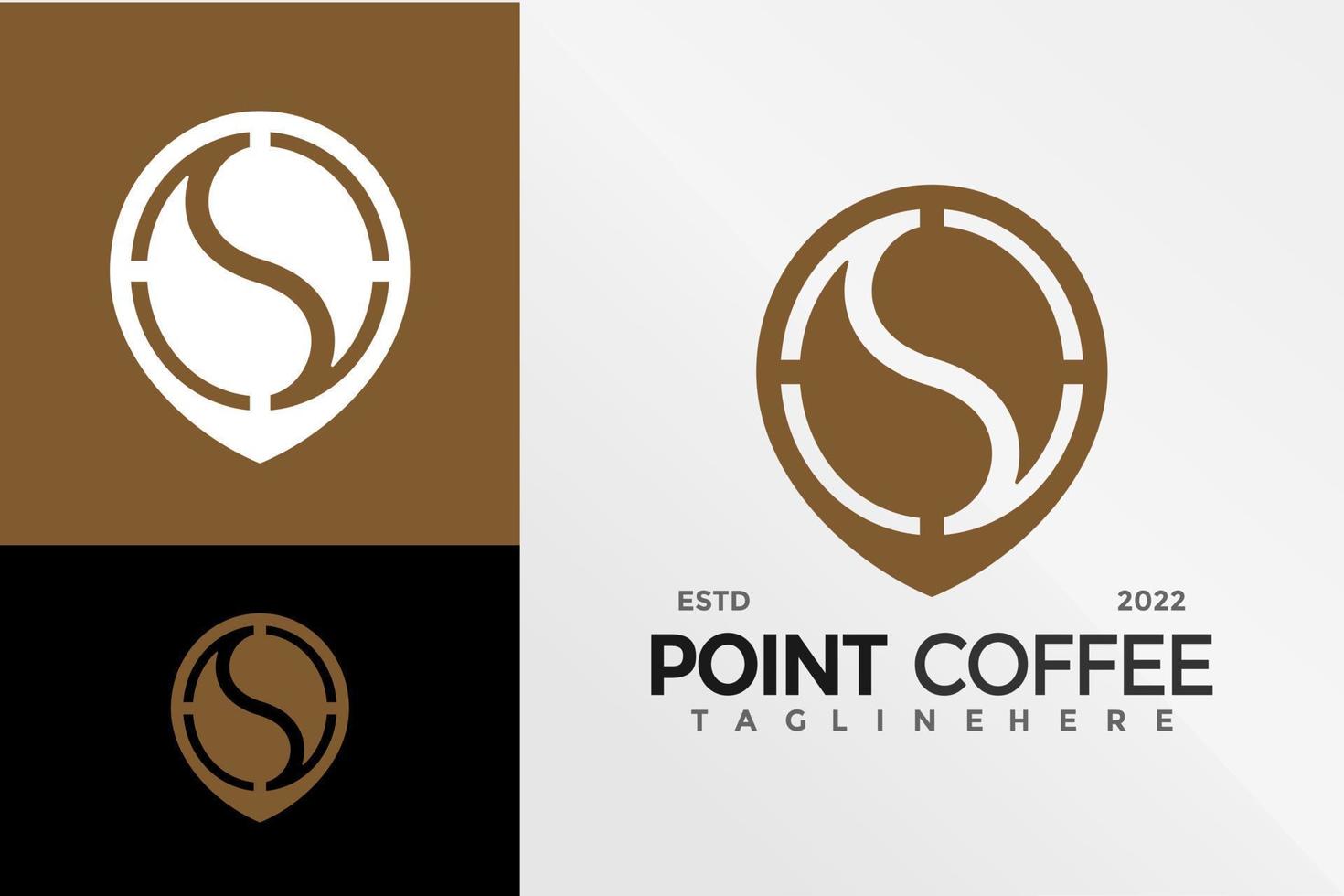 modèle d'illustration vectorielle de conception de logo de café point vecteur