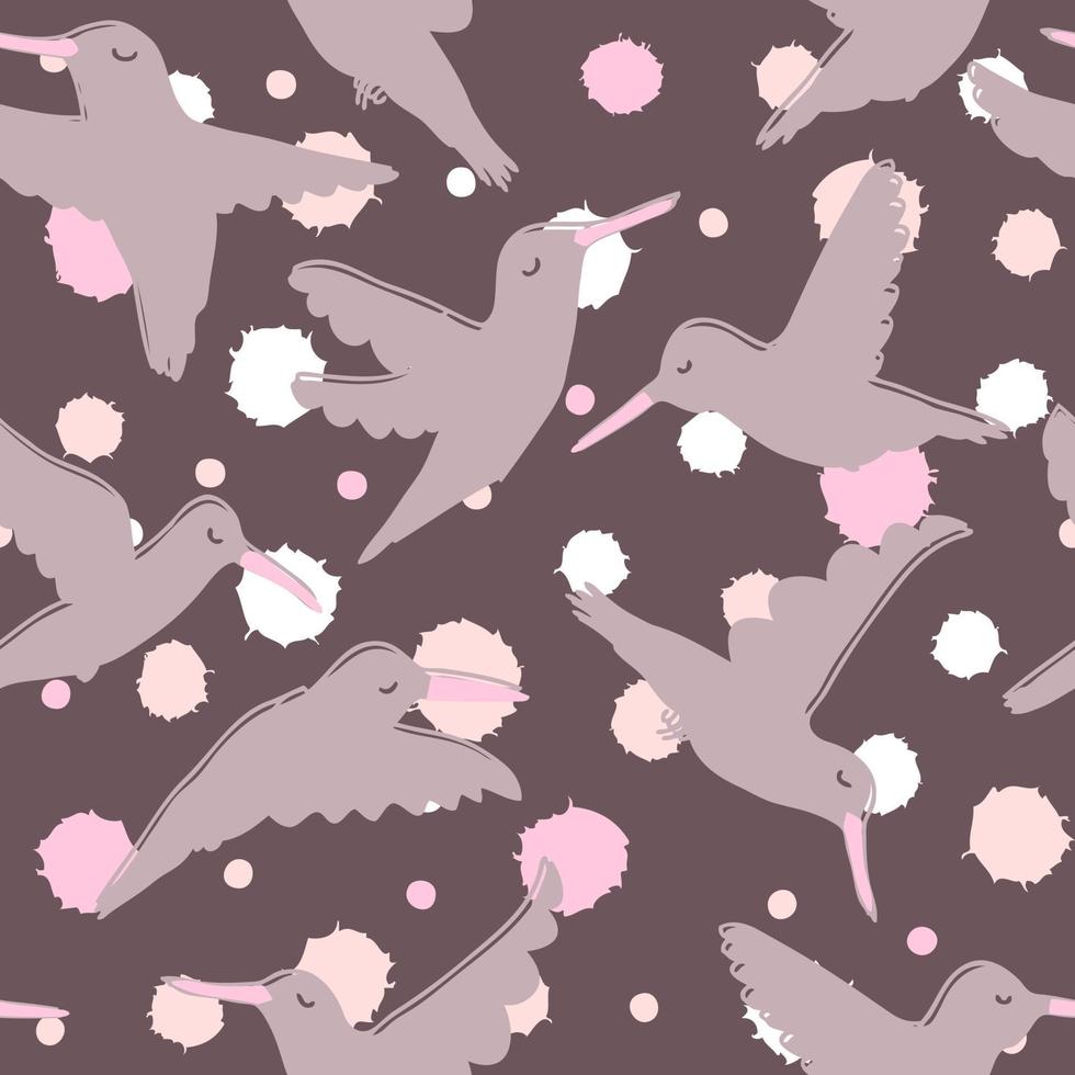modèle sans couture de mer d'été avec des pigeons et des taches abstraites. vecteur