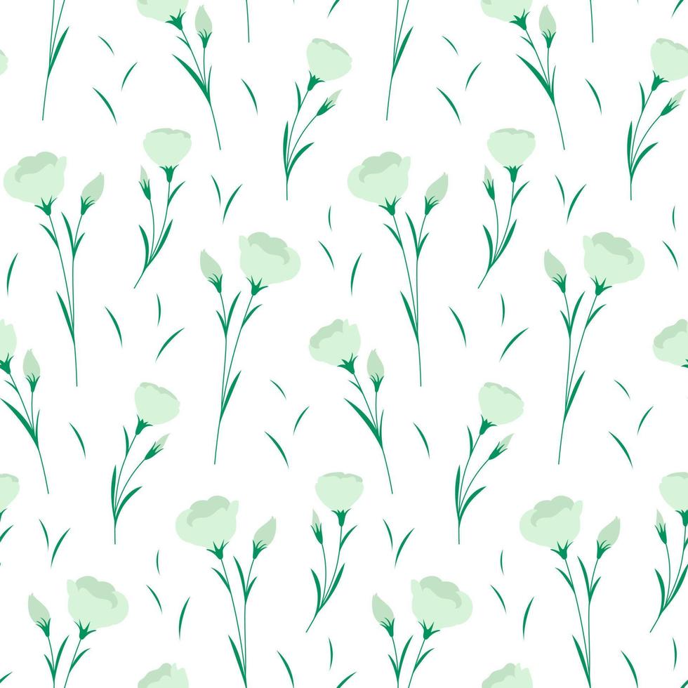 modèle sans couture avec des fleurs d'eustoma. illustration vectorielle botanique pour les invitations de mariage, papier peint, impression textile, toile de fond. vecteur