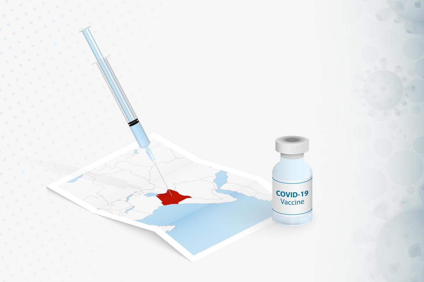 vaccination au kenya, injection de vaccin covid-19 sur la carte du kenya. vecteur