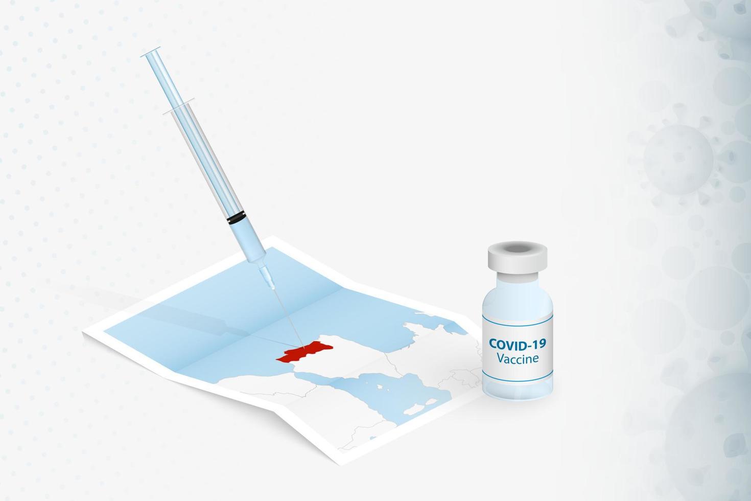 vaccination au portugal, injection de vaccin covid-19 sur la carte du portugal. vecteur