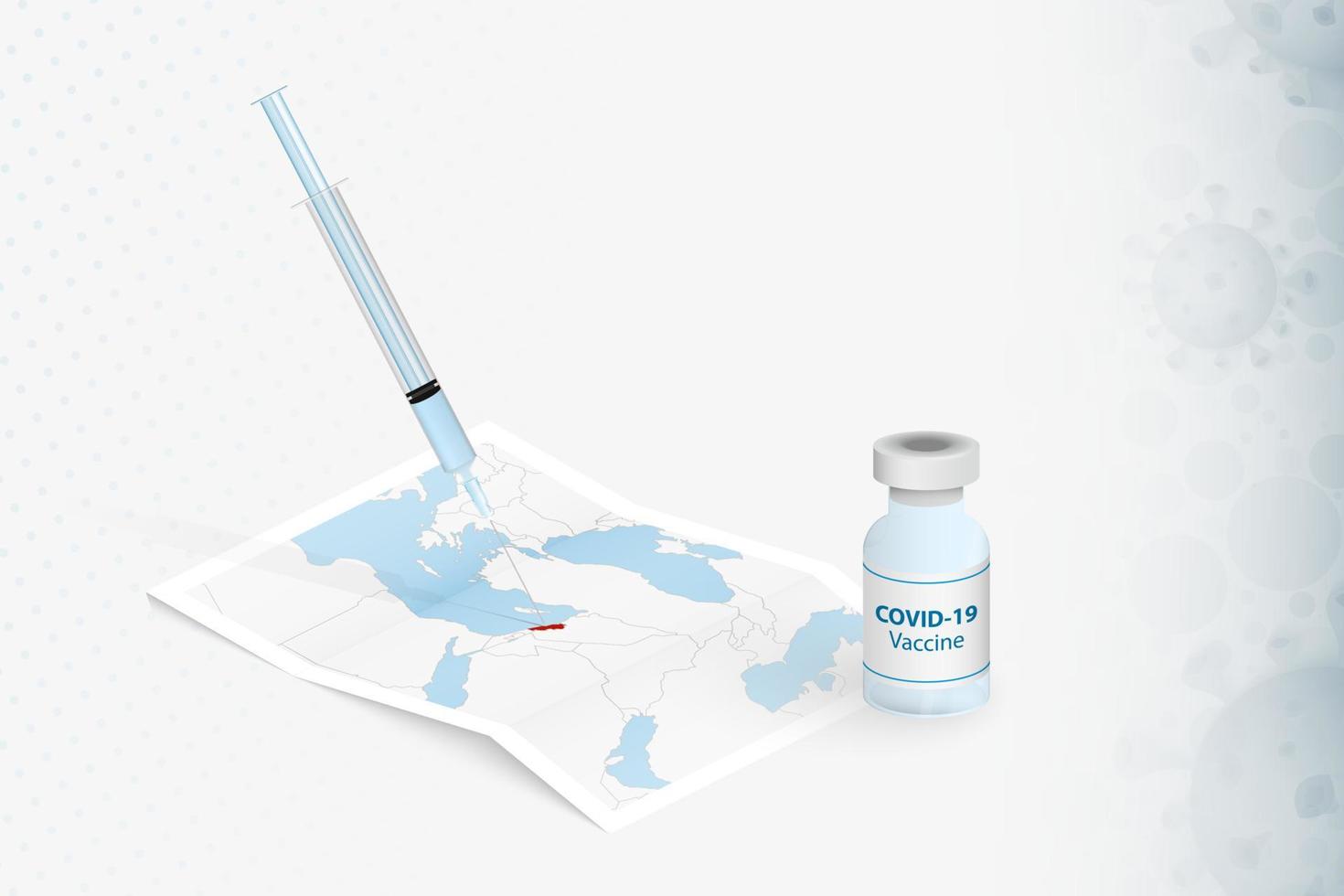 vaccination au liban, injection de vaccin covid-19 sur la carte du liban. vecteur