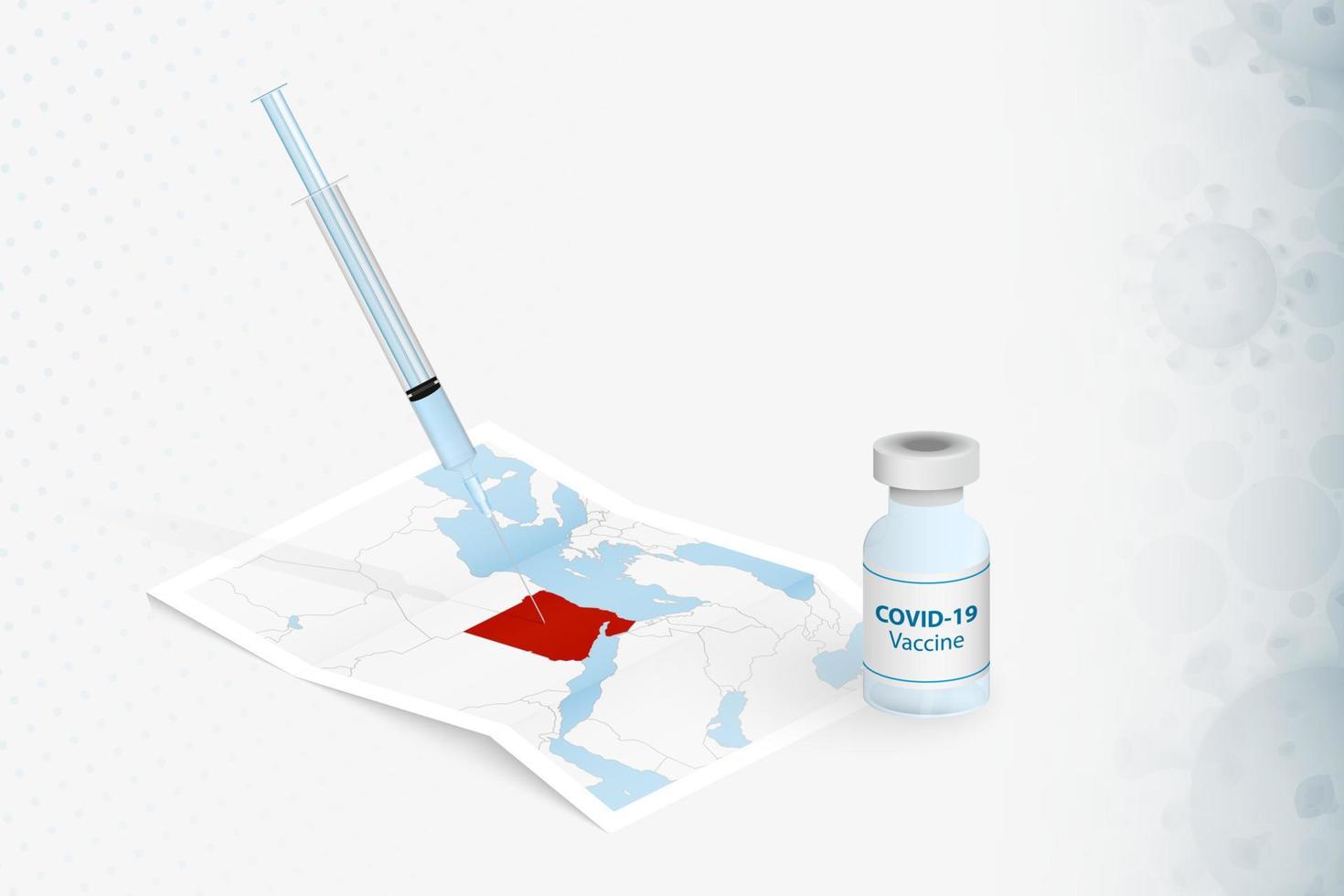 vaccination en egypte, injection de vaccin covid-19 sur la carte de l'egypte. vecteur