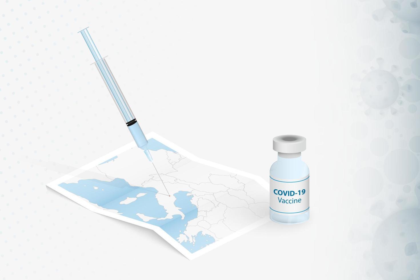 vaccination de saint-marin, injection de vaccin covid-19 sur la carte de saint-marin. vecteur