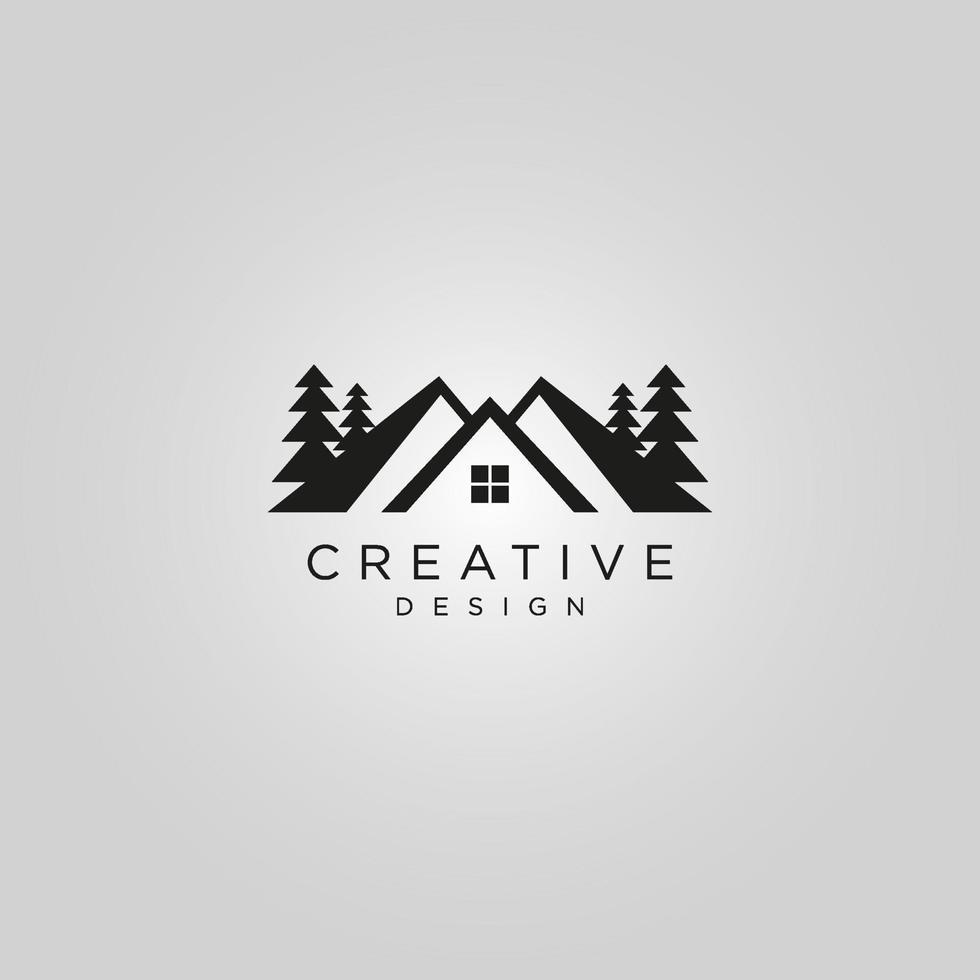 douleur de montagne avec modèle de vecteur gratuit logo maison