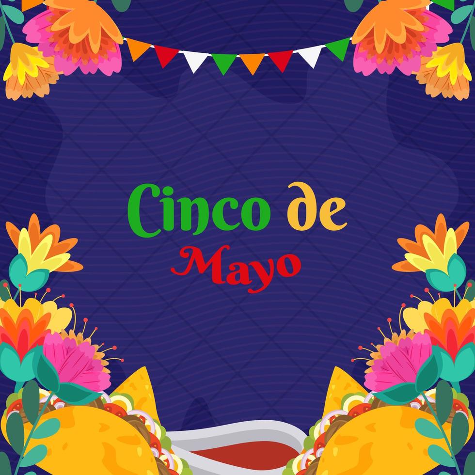 fond plat cinco de mayo mexicain festival vacances vecteur