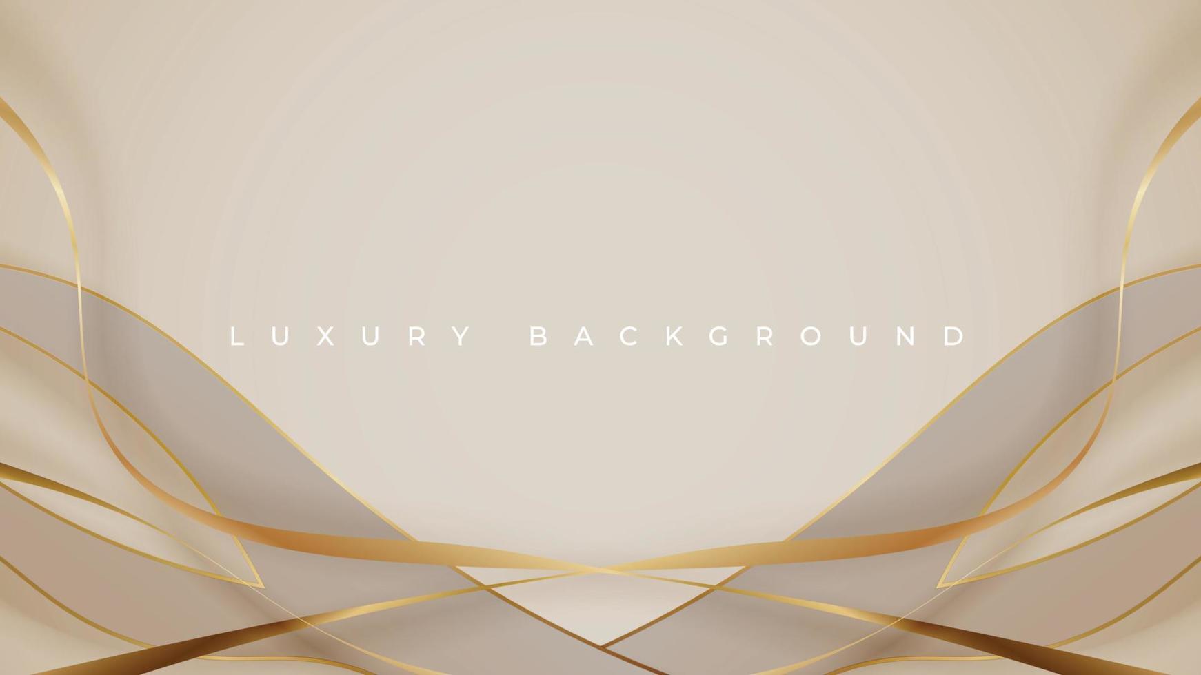fond abstrait de lignes dorées de luxe avec des éléments de vague. concept moderne 3d premium réaliste. illustration vectorielle vecteur