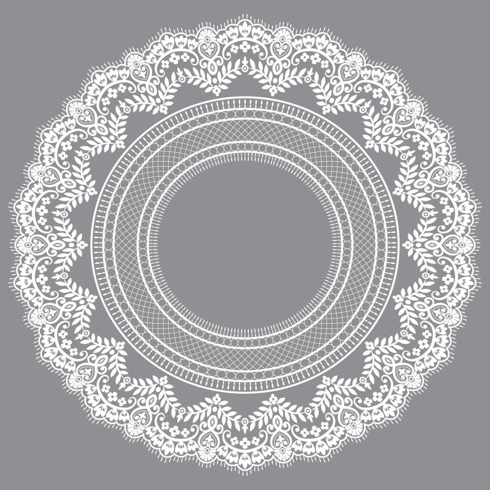 motif de dentelle ronde ornementale vecteur