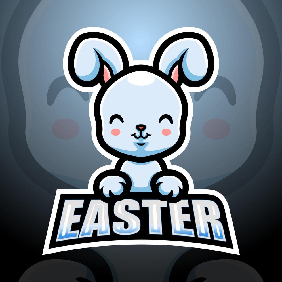 création de logo esport mascotte lapin de pâques vecteur